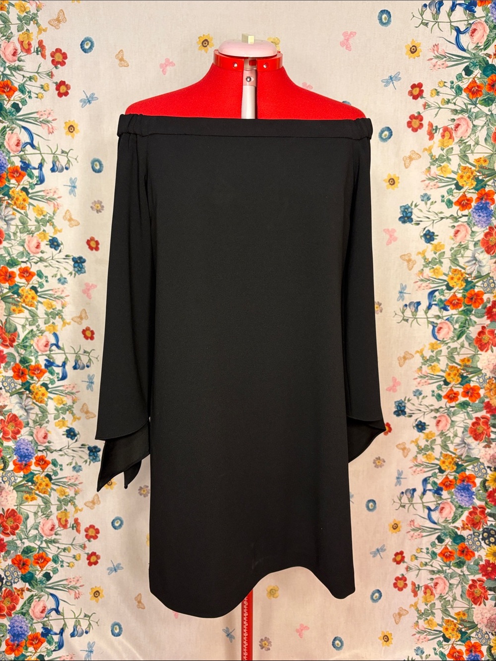 Tibi - LBD Classic Black Off-Shoulder Shift Dress